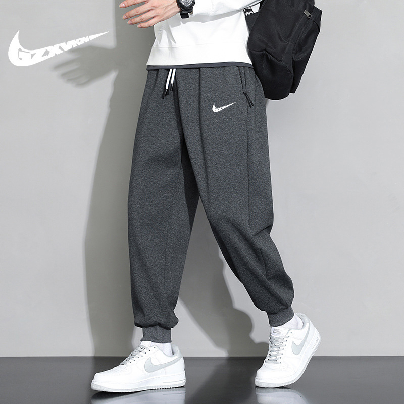 Men's Spring and Autumn Pants, Men's Sports Casual Pants, Loose Joggers, Fleece-Lined, Thickened Couple Student Sweatpants, Stylish for Women