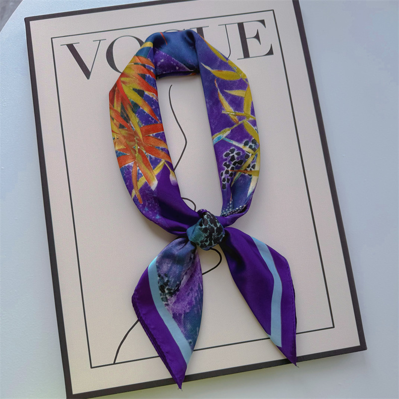 Bufandas de seda para mujeres primavera y otoño bufandas de moda para mujeres bufandas de cuello para maestros y empleados regalos de impresión de lujo ligero
