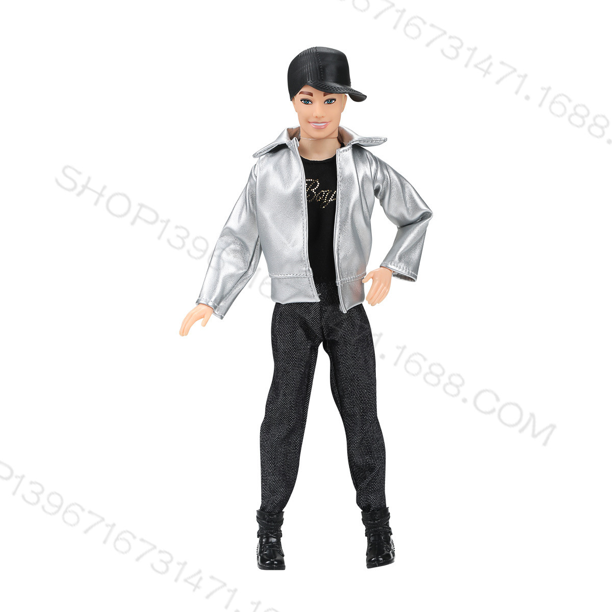 30cm Doll Barbie Leather Jacket New Korean Style Western Style Jacket Handsome Motorcycle Autumn Couple Ken