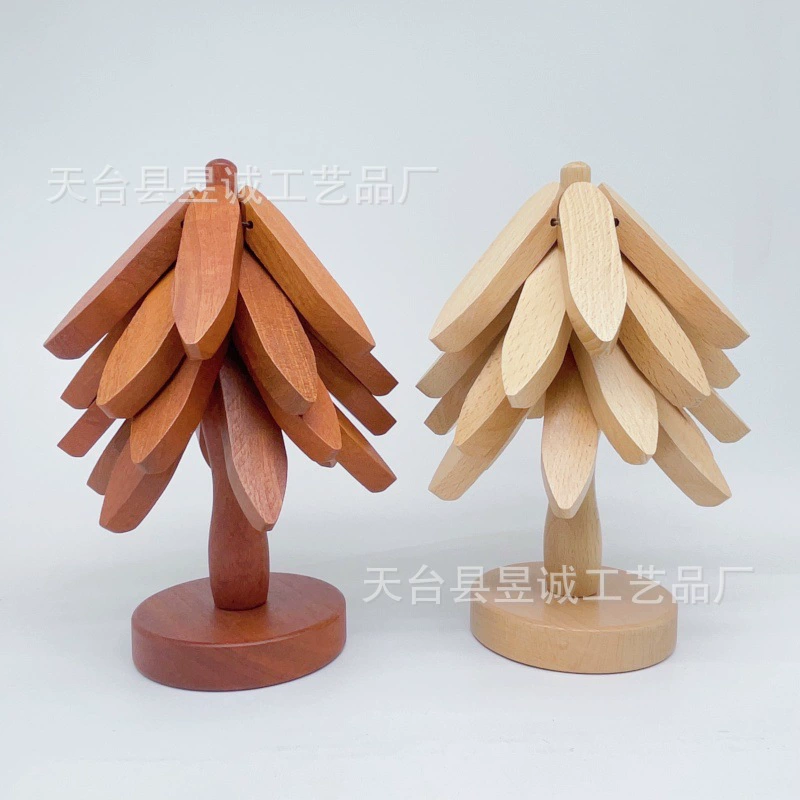 Дерево из цельного дерева теплоизоляционный коврик деревянный обеденный стол анти-гладильный коврик креативный коврик для посуды трансграничная рождественская елка украшения