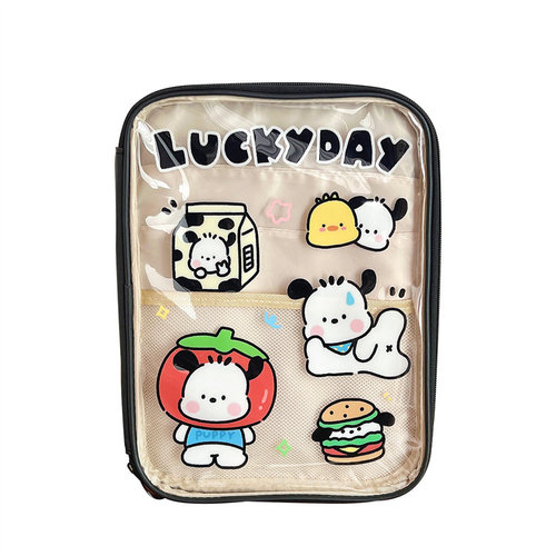 Original cartoon PVC waterproof transparent tablet bag storage bag sweet and cute 11-inch tablet clutch bag