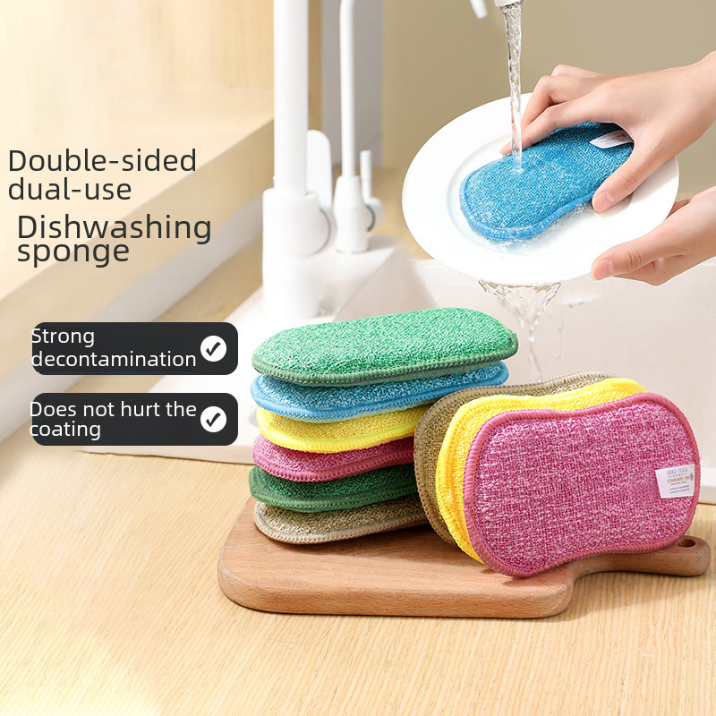 Microfiber dishwashing sponge cross-border dishwashing brush pot artifact magic brush bowl cleaning sponge wipe wholesale