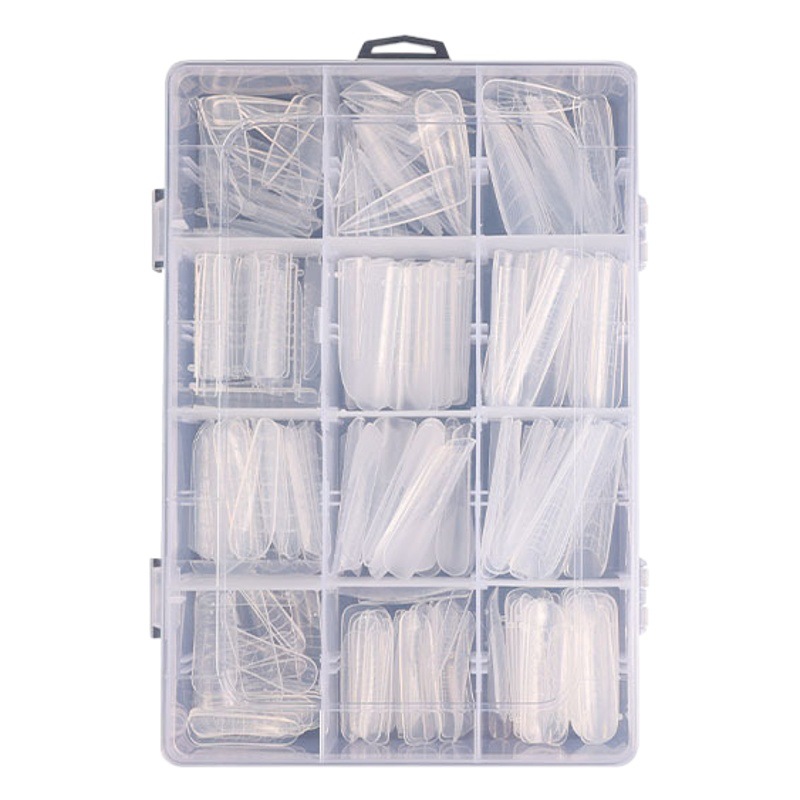 Extensión de uñas modelo de película de uñas extensión rápida bandeja sin papel 288 piezas de plástico titular de película de uñas caja de molde de uñas