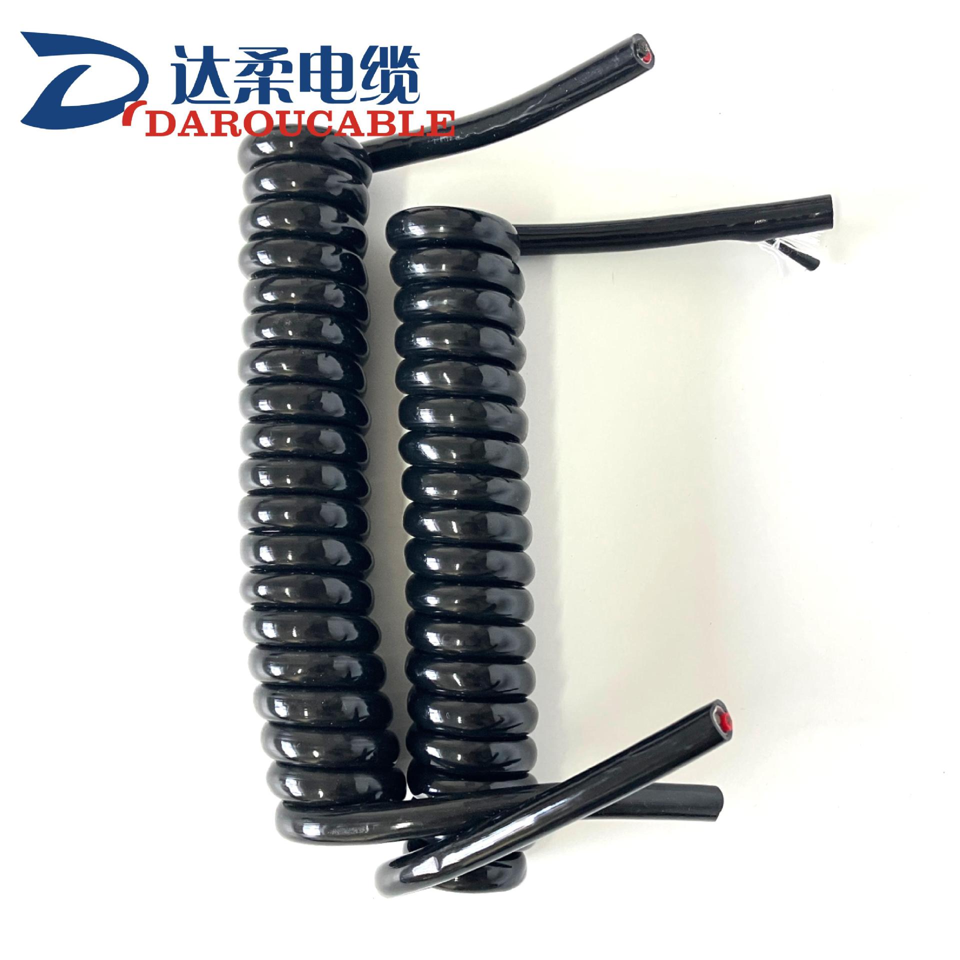 达柔特种电缆阻燃耐高温螺旋线电缆PVC数据线电话线TPU弹簧线
