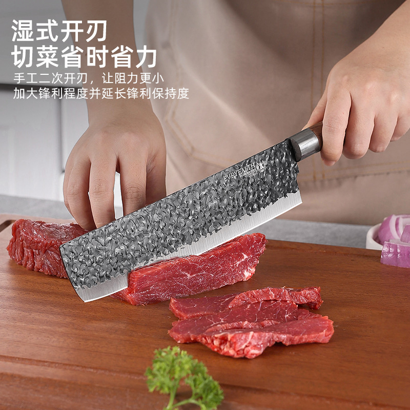 Comercio exterior de acero inoxidable martillo 6 piezas cuchillo de cocina doméstico cuchillo de cocina de corte de verduras martillo negro conjunto de herramientas de corte