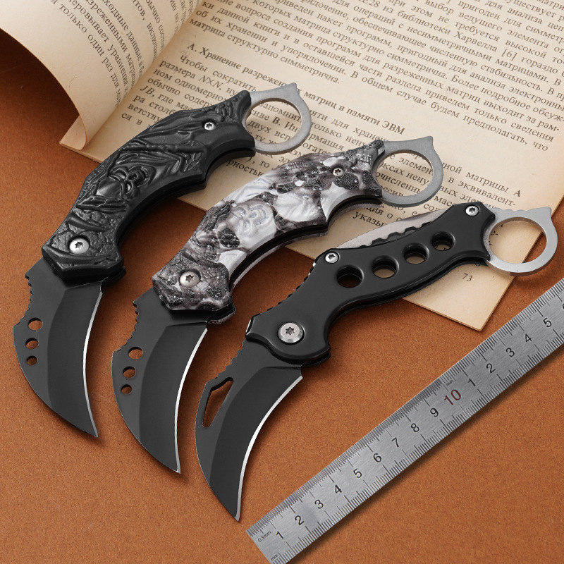 厂家高硬度户外防身刀随身野外求生爪子刀防身小刀折叠刀现货