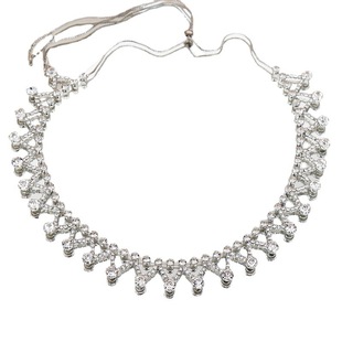European and American Fashion High-end Necklace Dark Green Diamond Necklace Internet Popular Choker Necklace Temperament Rhinestone Clavicle Chain for Women
