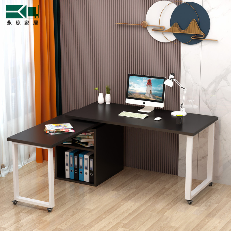 YQ corner computer desk writing desk bookcase combination desk 360 degree multi-function rotating two-position computer desk