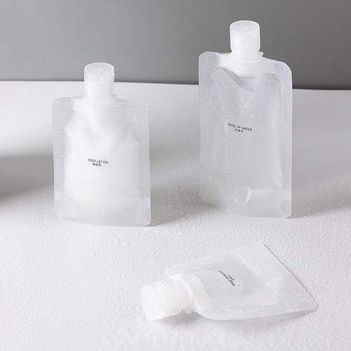 Travel repackaging bag wholesale transparent screw cap PE thickened shower gel shampoo portable lotion cosmetics storage bag