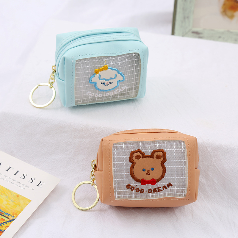 Korean Animal Candy Color Grid Wallet display picture 3