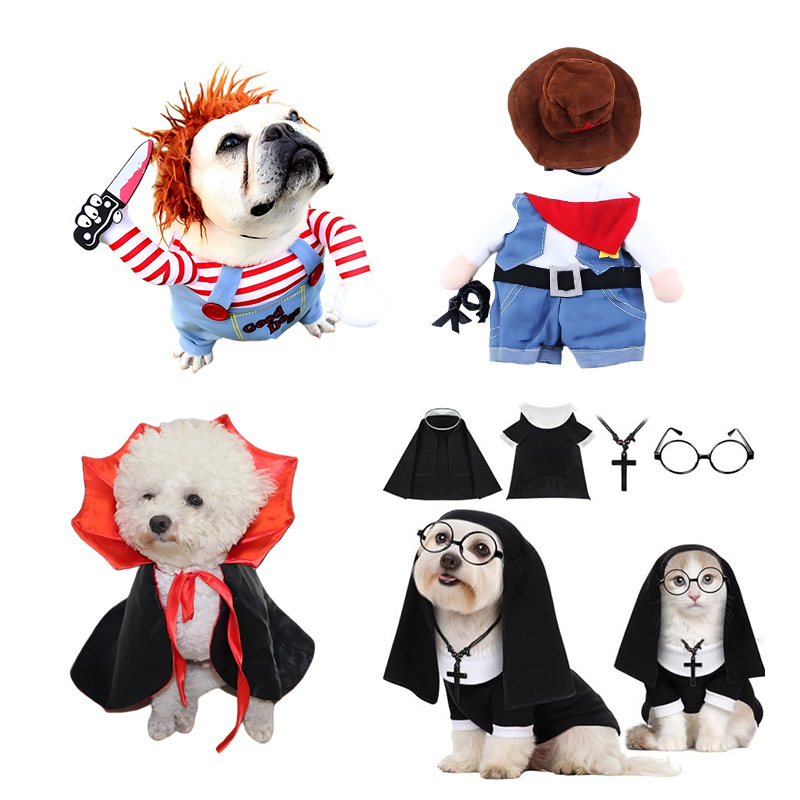Cross-Border Pet Clothes, Funny and Quirky World Cup Dog Clothes, Halloween and Christmas Costumes, Holiday Outfits