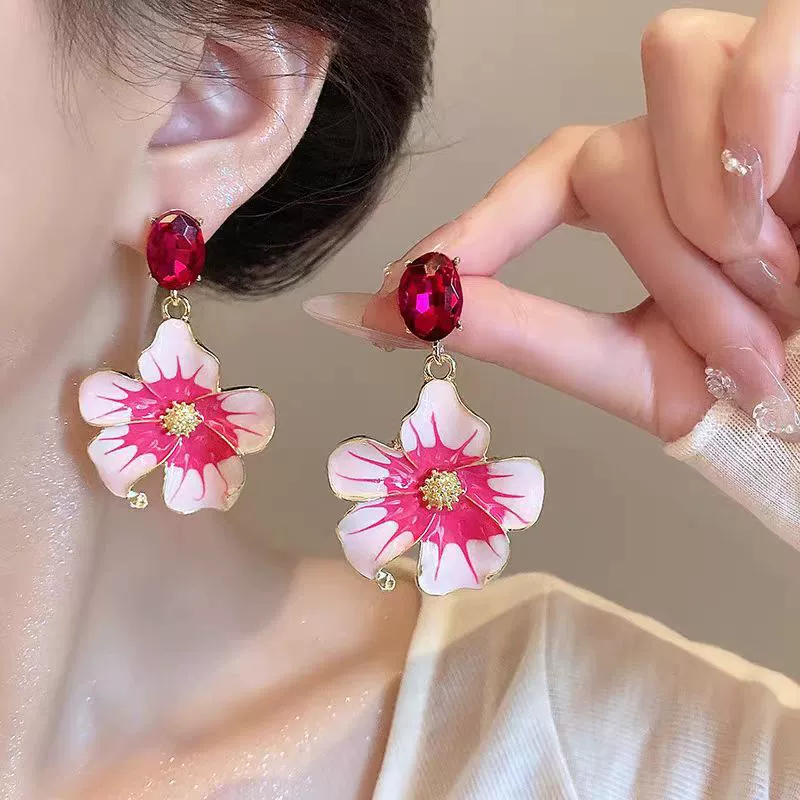 Universal cute earrings, flowered, high-quality style