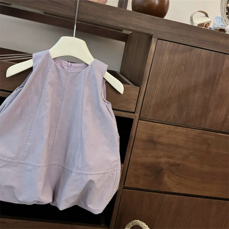 Zheng Qiqi niñas sin mangas brotes de flores chaleco 25 verano nuevo vestido de diseño de ropa infantil para niñas vestidos de moda