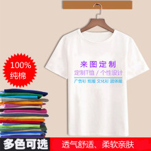 夏季纯棉短袖班服同学聚会工作服个性DIY队服文化衫定 制印字印图