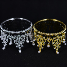 新娘饰品蛋糕装饰皇冠珍珠圆形公主水钻王冠婚纱头饰配饰工厂批发