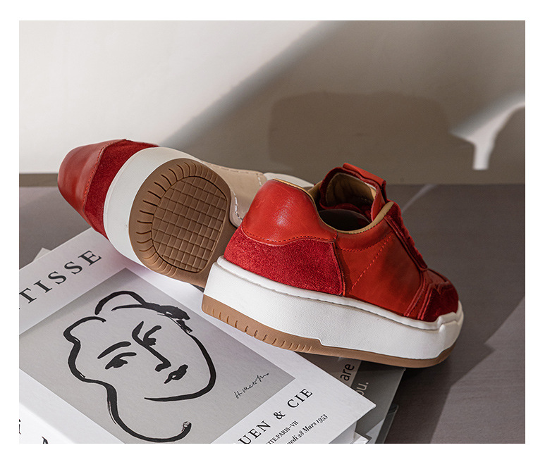 Baskets homme en cuir blanc décontractées style polyvalent_voghion.com