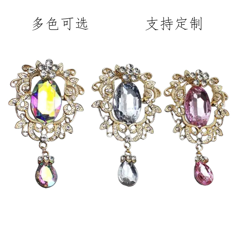 欧美时尚 厂家直销合金水滴胸针别针diy手工 新娘婚礼服饰配件|undefined