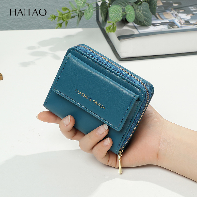 Nuevo color sólido simple bolso de cambio de damas multi-tarjeta billetera de bolso de mano multifuncional de estilo coreano para mujeres