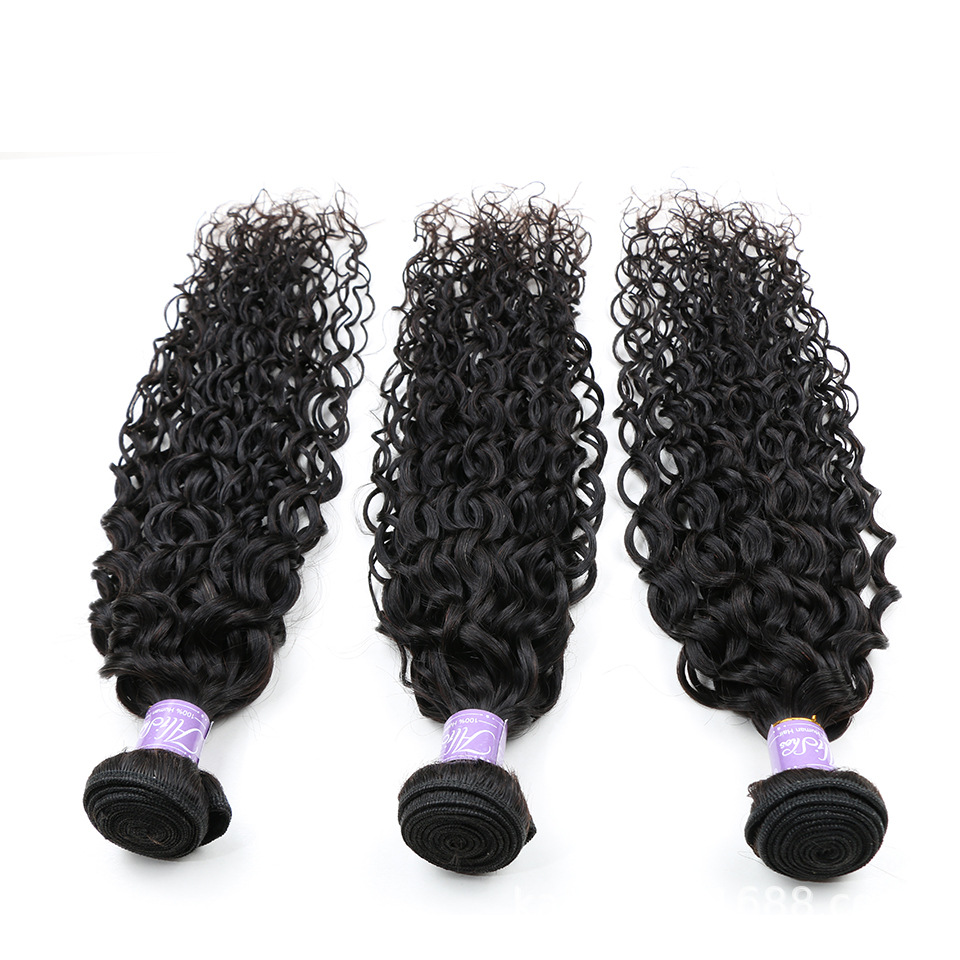 Pelo real rizado de la burbuja de la peluca de la fábrica del cabello humano Xuchang del cabello humano de la onda de agua 8A