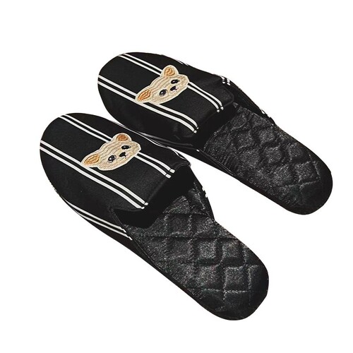 Simulation silk, dog fox fur bottom couple slippers, home indoor men's summer style, home use couple pair, Instagram style