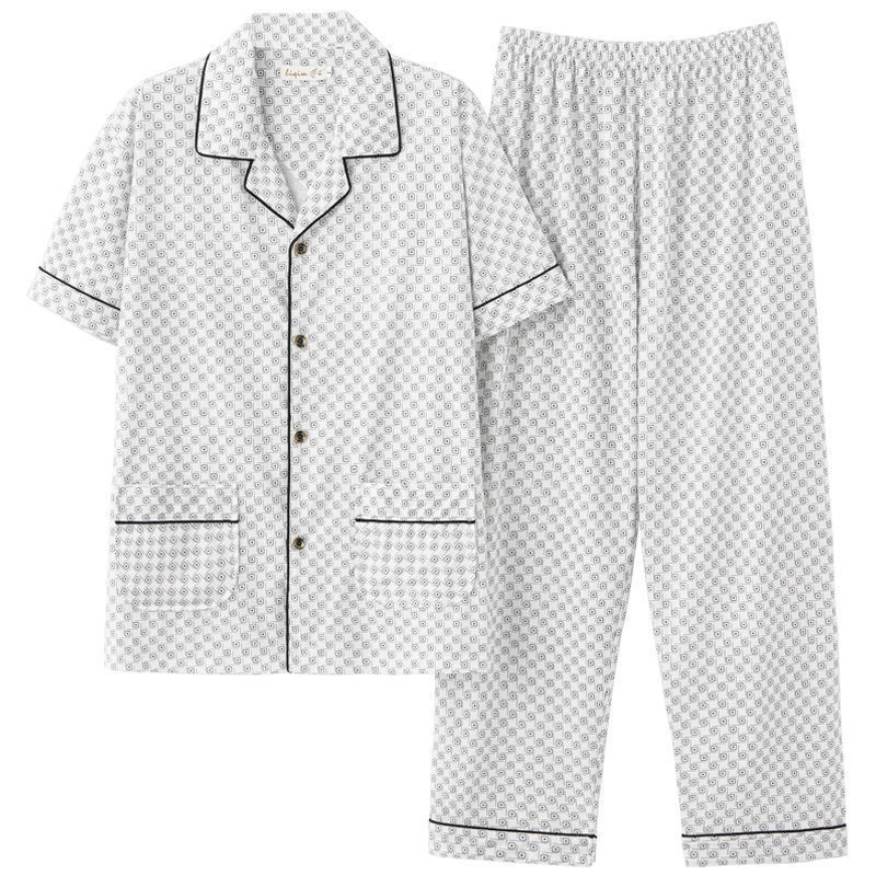 Pijamas de verano de algodón de los hombres pantalones de manga corta de algodón de los hombres de algodón delgado de verano más tamaño de media manga de los hombres homewear