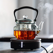 家用大容量养生壶玻璃泡茶壶煮茶壶 烟灰色玻璃茶壶电陶炉煮茶器