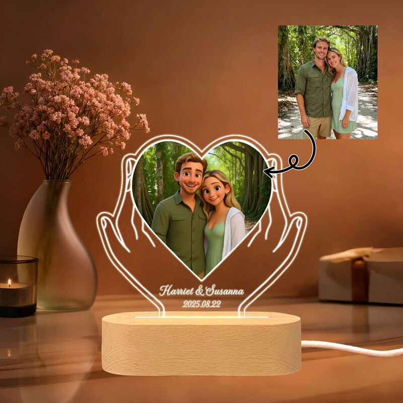 Amazon Cross-Border Hot Recommendation Personalized Pixar Style Night Light Temu Creative Customized Couple Portrait Gift Amazon Cross-Border Hot Recommendation Personalized Pixar Style Night Light Temu Creative Customized Couple Portrait Gift