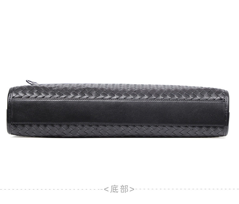 Túi công sở nam da bò lớp đầu đan sọc, cặp da thật đựng laptop 15,6 inch dung lượng lớn 40×13×29 cm — Lớp lót nỉ cao cấp màu đen chi tiết 19