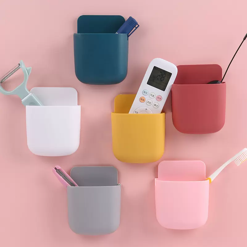 壁挂式收纳盒厂家直供日式塑料壁挂式收纳盒粘贴式遥控器收纳盒