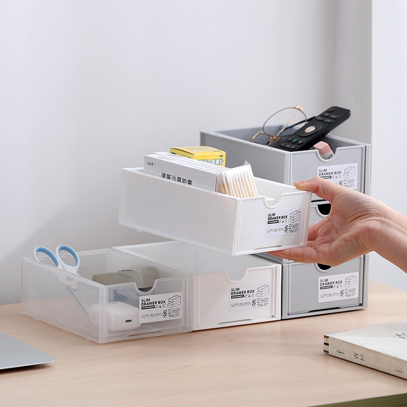 Stackable Desktop Cosmetics Organizer Drawer-Type Multi-Layer Cabinet Storage Box_voghion.com