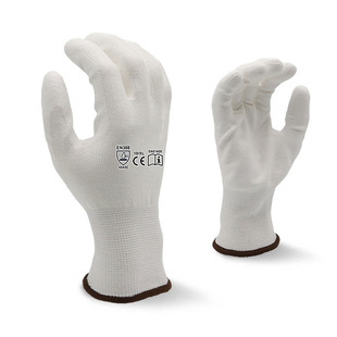 Guangzhou High Quality 13 Needle Polyester Silk Pu Coated Anti-Slip Hand Guard Hppe Lining White Anti-Cut Safety Gloves