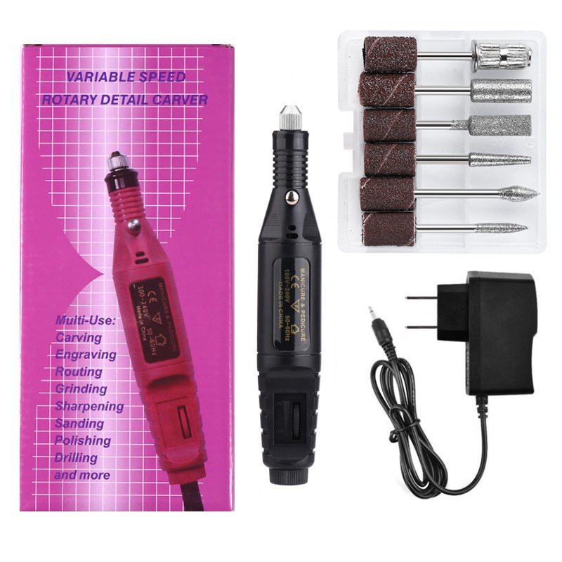 Mini juego de lijadora de uñas, removedor de uñas portátil especial, lápiz de uñas eléctrico, juego completo de herramientas