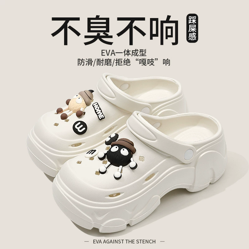 Оптовые женские сабо 2025 новые на толстой подошве нескользящие закрытые тапочки для пляжа и улицы милые сандалии для женщин