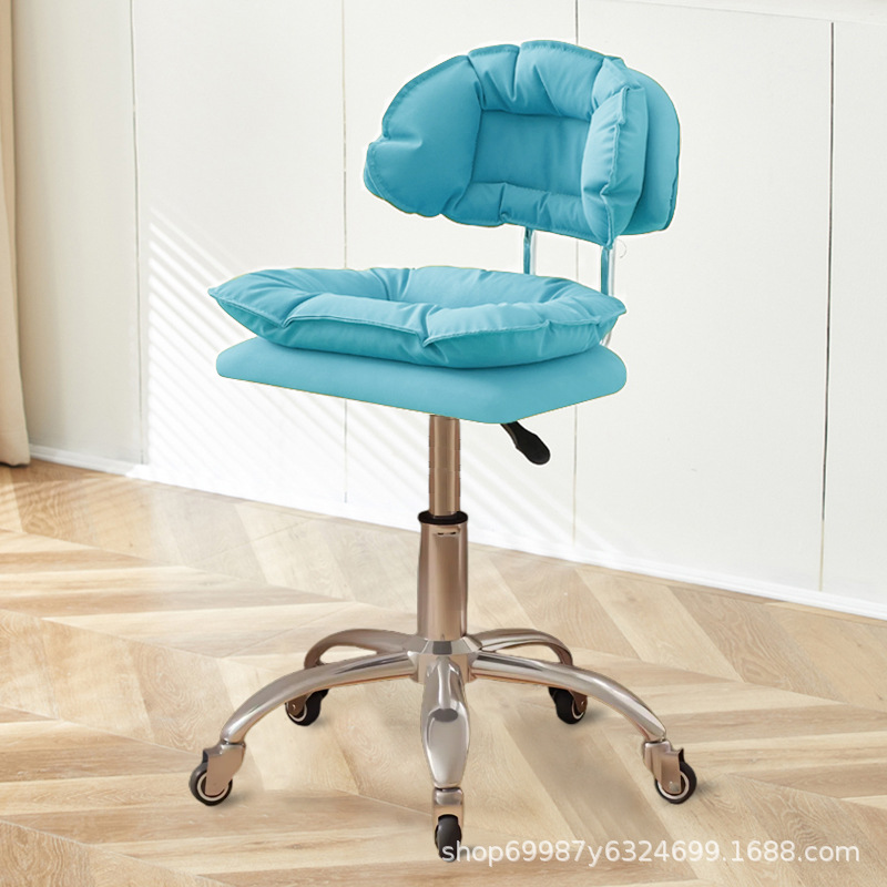 Silla de belleza, taburete especial para uñas y pestañas, respaldo de peluquería, silla elevable, taburete de tocador de dormitorio para niñas en casa