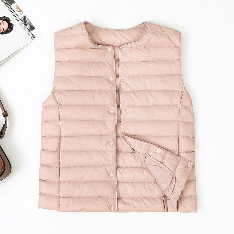 Трансграничный пуховый жилет женский осенний и зимний короткий, легкий и теплый внутри
