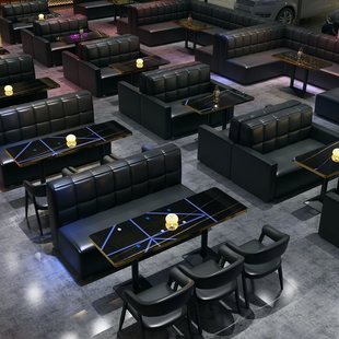 Bar Music Clear Bar Western Food Cafe Table and Chair Combination Barbecue Hot Pot Milk Tea Shop KTV Card Seat Sofa