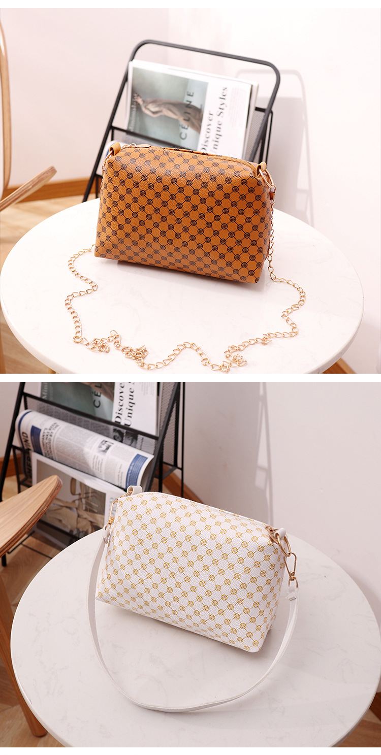 Women's Small Pu Leather Printing Streetwear Oval Zipper Shoulder Bag Crossbody Bag display picture 1