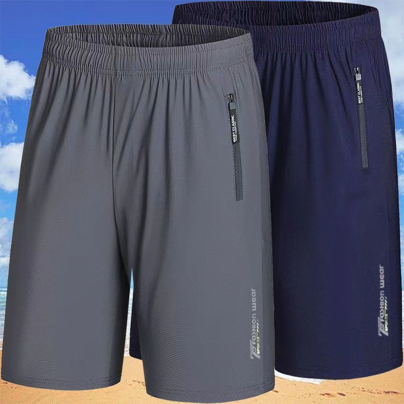 Men's shorts, summer wear, capri pants, casual, loose, over-the-knee, thin, ice silk, 7/8 length, mid-length.
