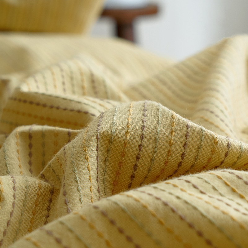 Parure de lit 4 pièces en jacquard de coton style vintage_voghion.com