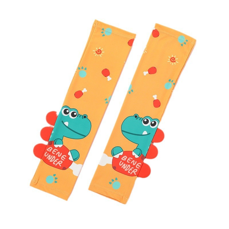 Niños protectores solares mangas de hielo deportivo ciclismo Laica playa al aire libre mangas de hielo de seda de 5 - 10 años niños y niñas dibujos animados