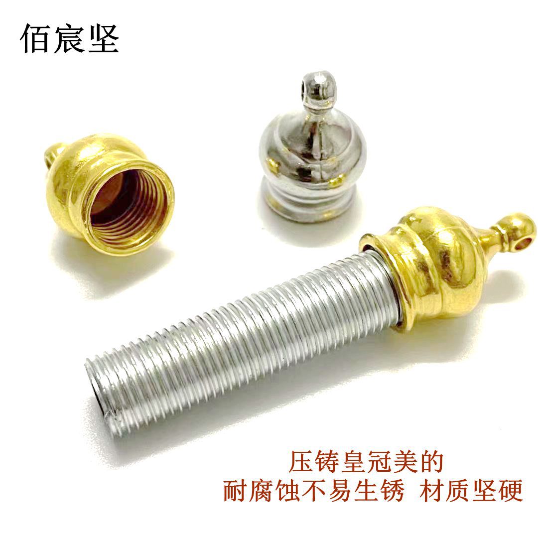 现货批发带孔皇冠美地M10x1牙 手拧 穿孔装饰螺帽 压铸灯具配件