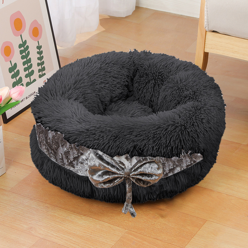 Gato nido invierno cálido arco redondo felpa lindo perrera gato nido semi-cerrado cama de perro suministros para mascotas