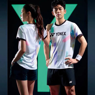 New yy Badminton Suit Men's and Women's Quick-drying Competition Suit Uni Short-sleeved Children's Training Suit Group Buying Team Uniform Printing