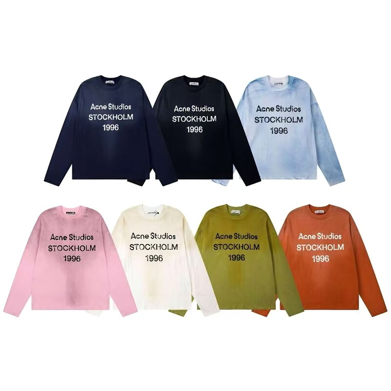 Cross-Border Ins Trendy Brand Washed and Distressed Letter Print High Street Long-Sleeve Loose-Fitting Unisex Couple T-Shirt Cross-Border Ins Trendy Brand Washed and Distressed Letter Print High Street Long-Sleeve Loose-Fitting Unisex Couple T-Shirt