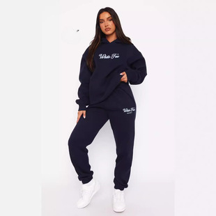 European and American Women's Seventh Season Long Hoodie Sweatshirt Pants Suit Fashion Sports Long-Sleeve Pullover Hoodie Sweatshirt