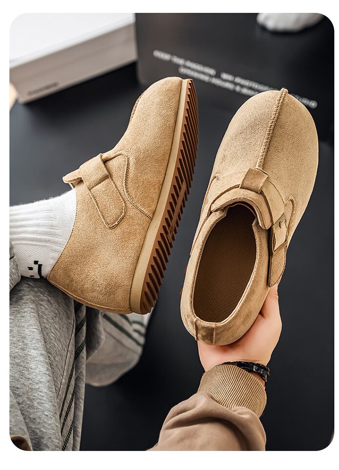 Giày lười nam mũi tròn phong cách retro, dễ xỏ, chống trượt, gót vừa 3-5 cm — 2873 màu kaki, 2873 màu vàng, 2873 màu đen chi tiết 19