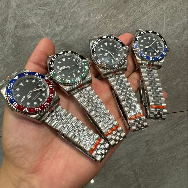 Gmt Men's Watch Nh34 Movement Greenwich Modified Sapphire Crystal Sliding Clasp High-Quality Foreign Trade Cross-Border