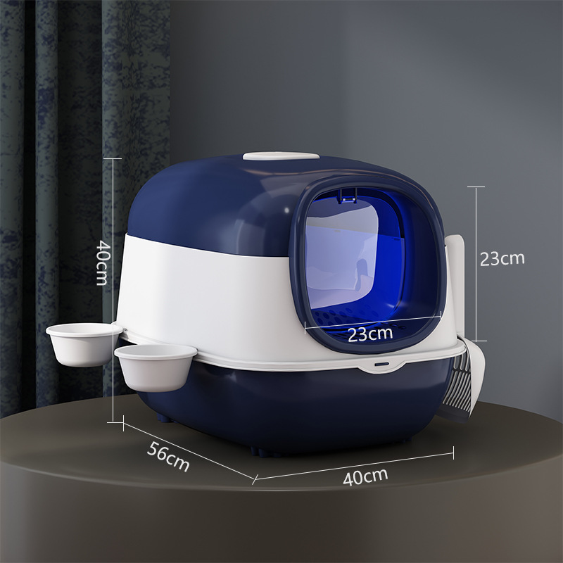 Caja de arena de gato cerrado nueva fábrica UV antibacteriano grande anti-Splash grasa gato inodoro mascotas suministros