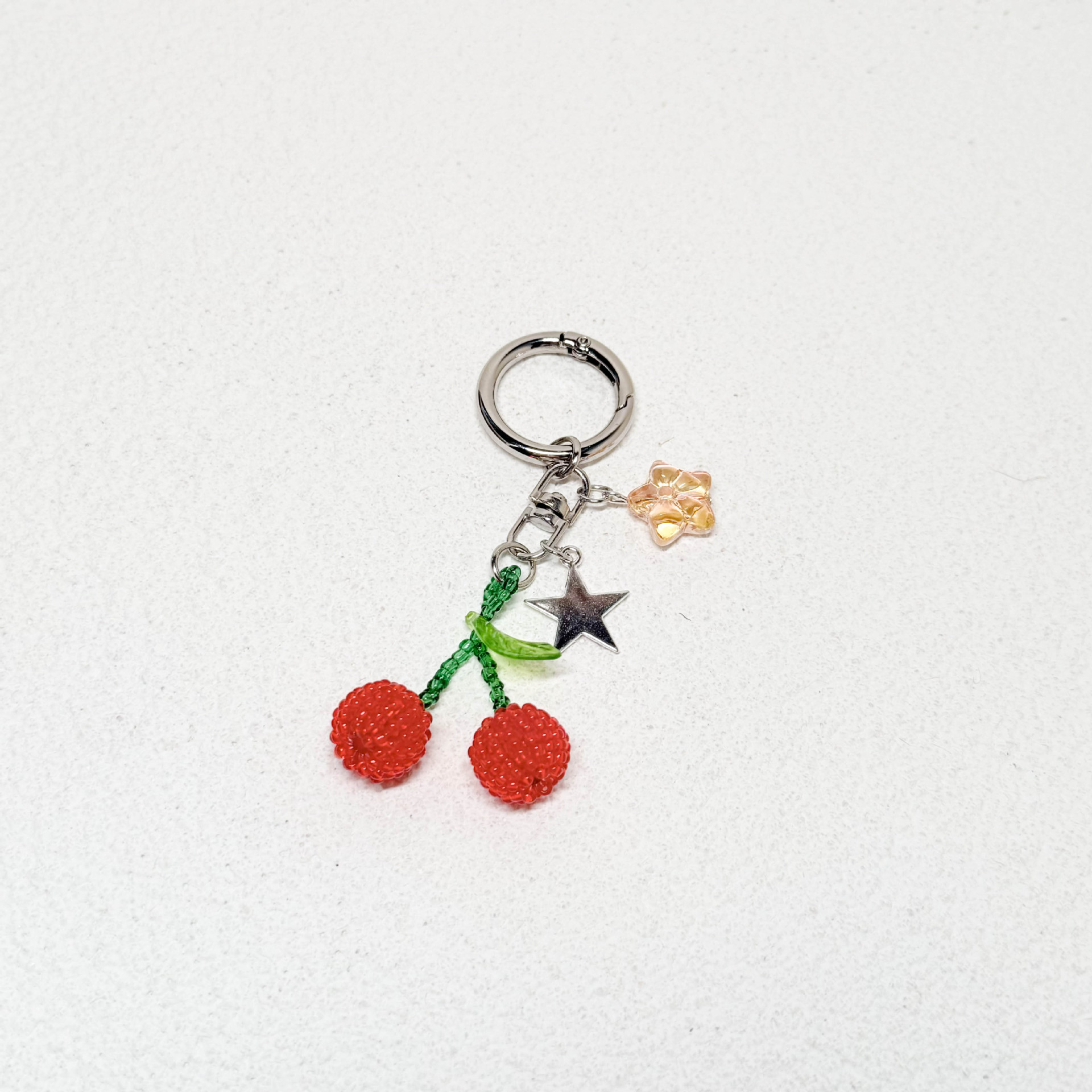Cute Alloy Resin Star Cherry Unisex Bag Pendant Keychain display picture 7