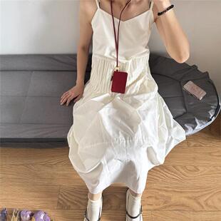 Ins blogger with bag necklace neck card bag niche design pu litchi pattern can hang neck mouth red envelope